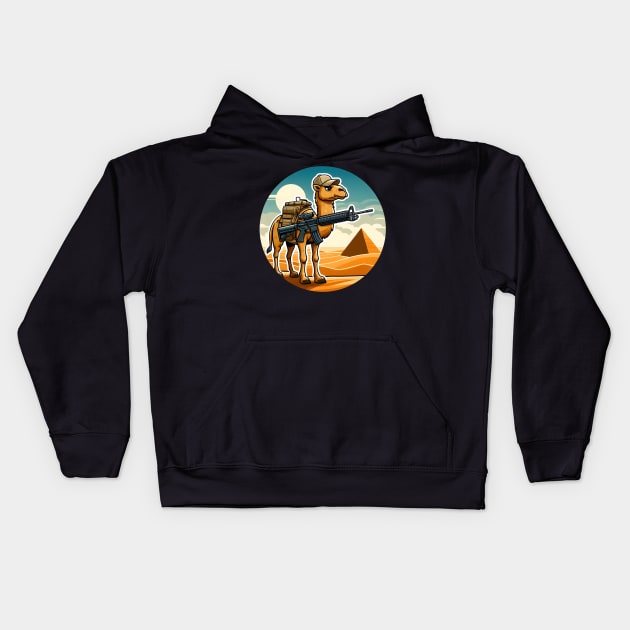 Tactical Camel Kids Hoodie by Rawlifegraphic